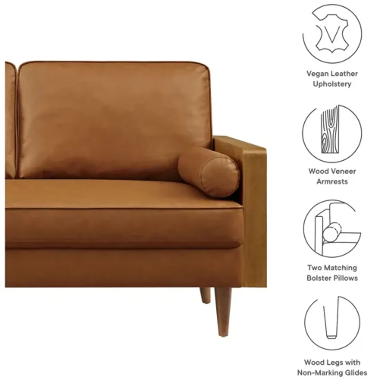 Kellan Vegan Leather Loveseat