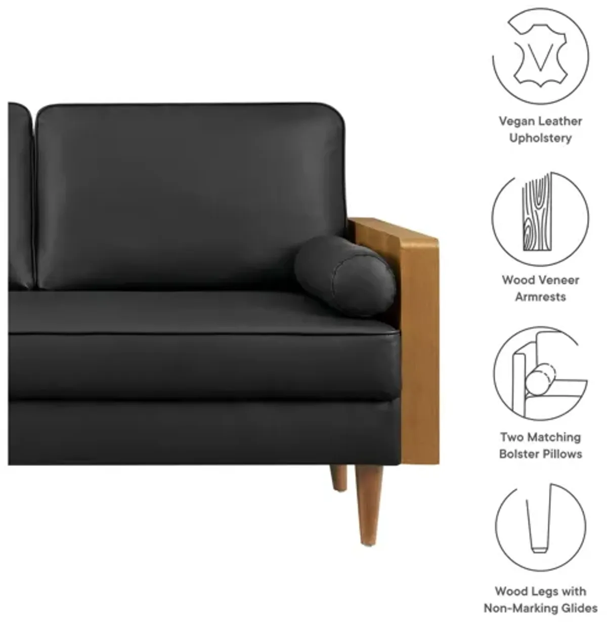 Kellan Vegan Leather Loveseat