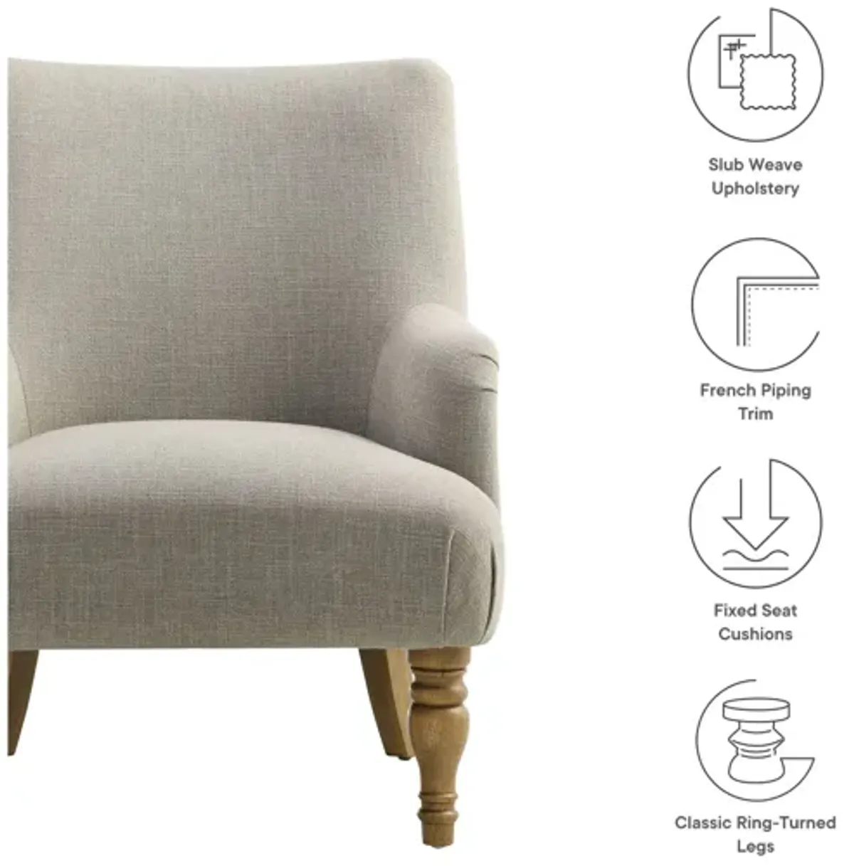 Ellington Fabric Upholstered Accent Armchair