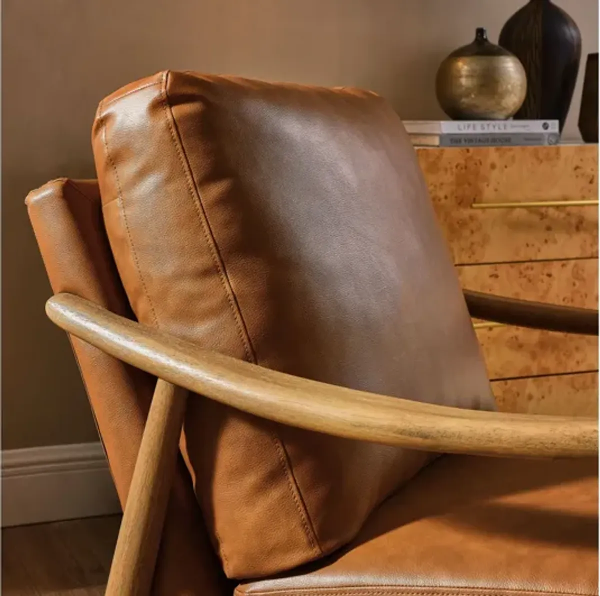 Langford Vegan Leather Accent Armchair