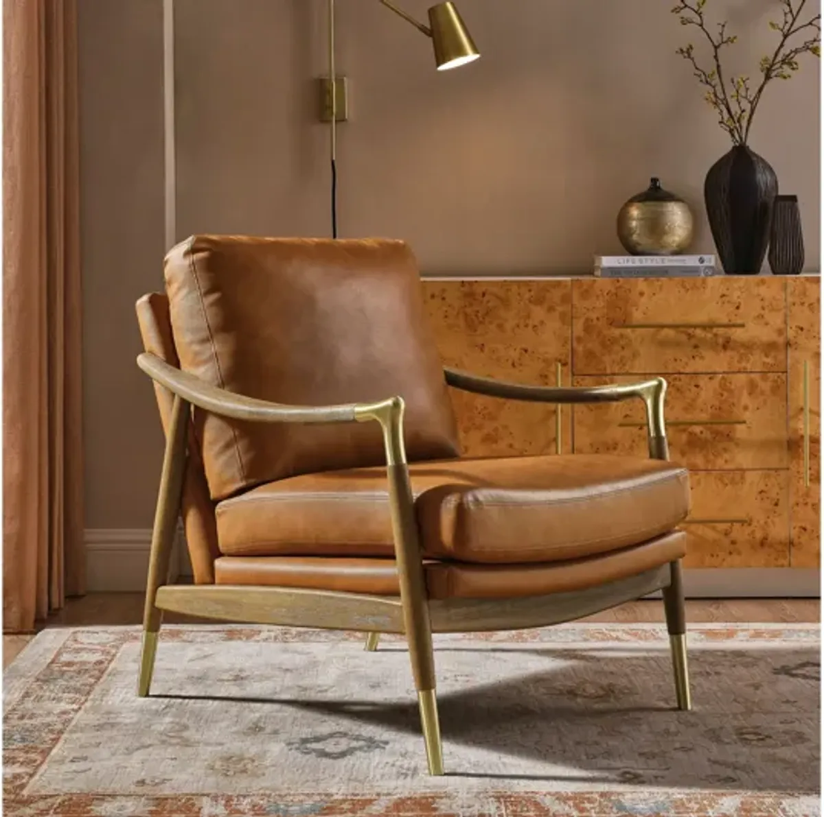 Langford Vegan Leather Accent Armchair