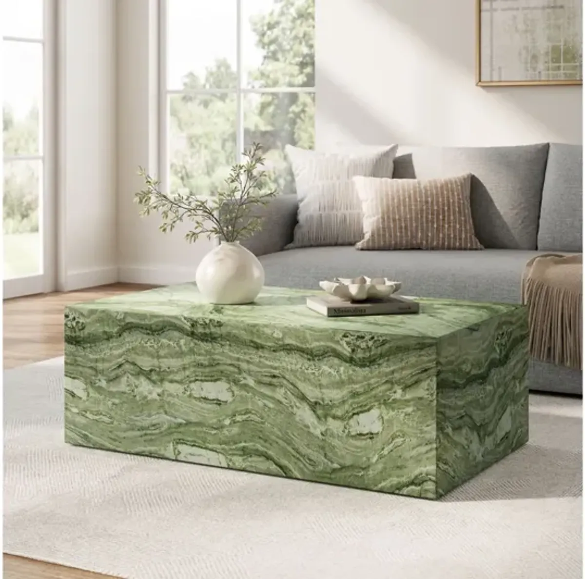 Jordana Square Plinth Indoor - Outdoor Patio Concrete Coffee Table