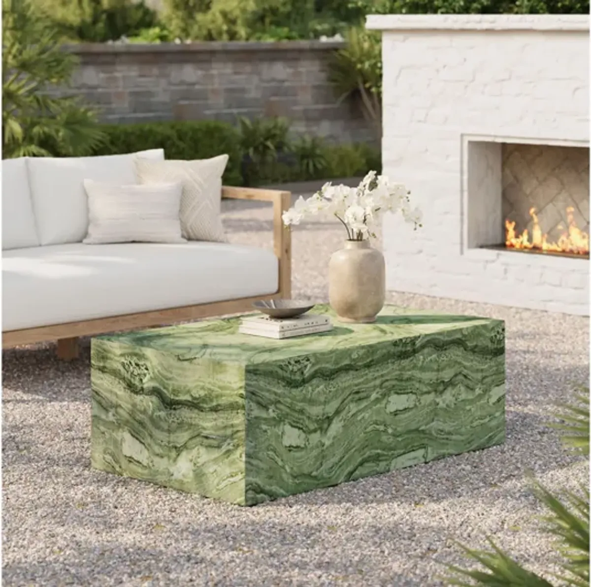 Jordana Square Plinth Indoor - Outdoor Patio Concrete Coffee Table