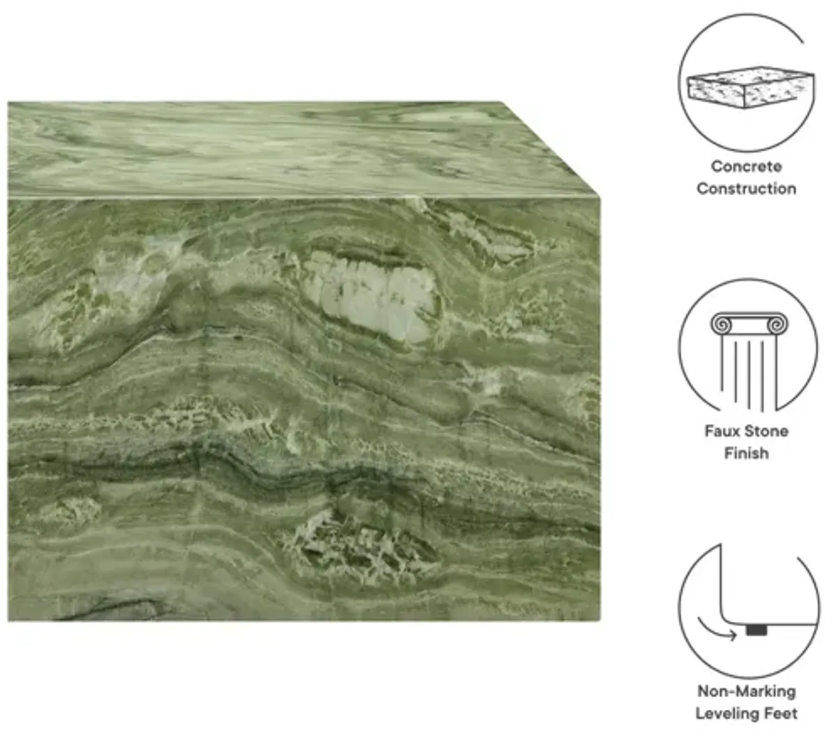 Jordana Square Plinth Indoor - Outdoor Patio Concrete Coffee Table