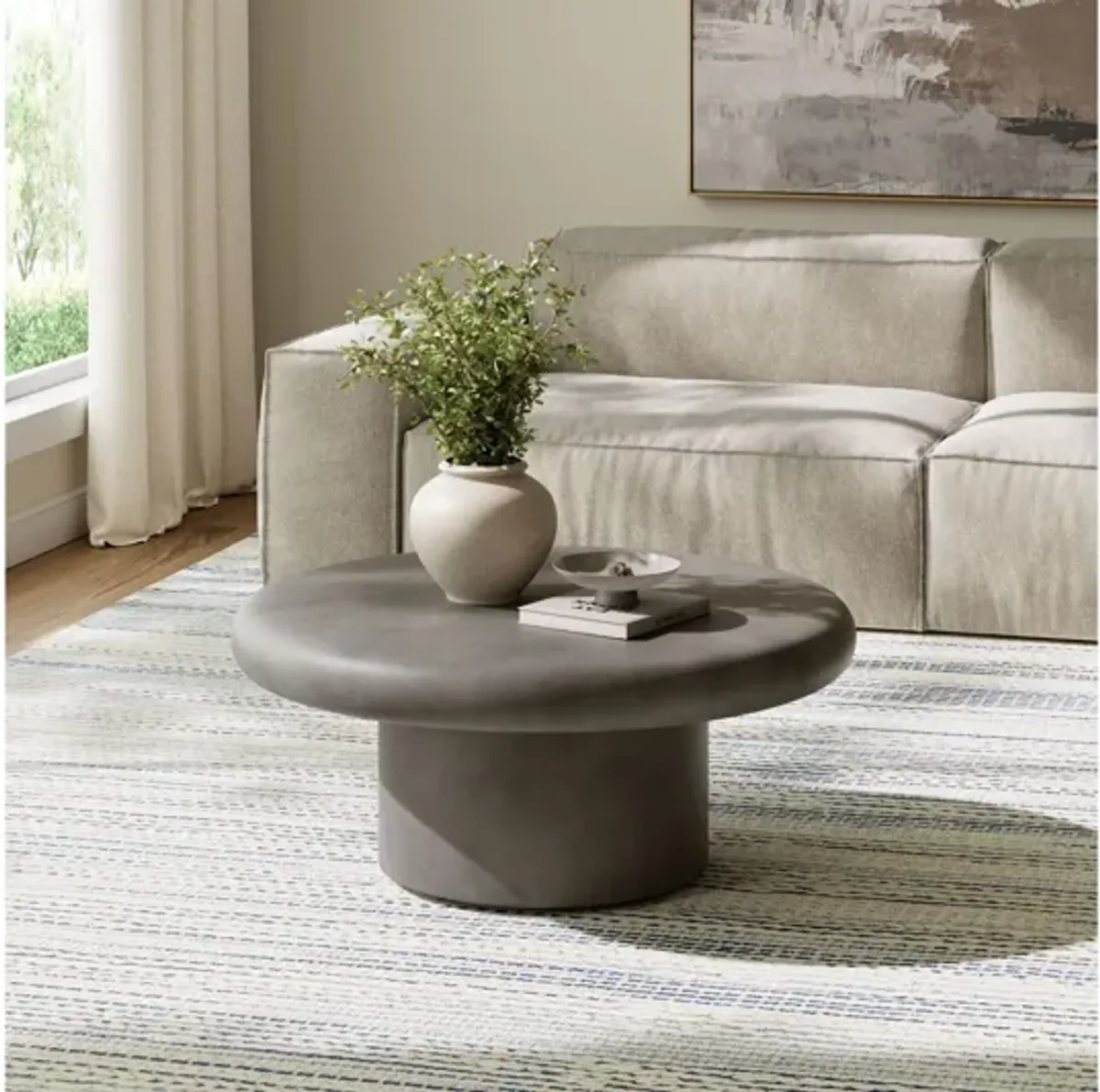 Argos Indoor - Outdoor Patio Concrete Round Coffee Table