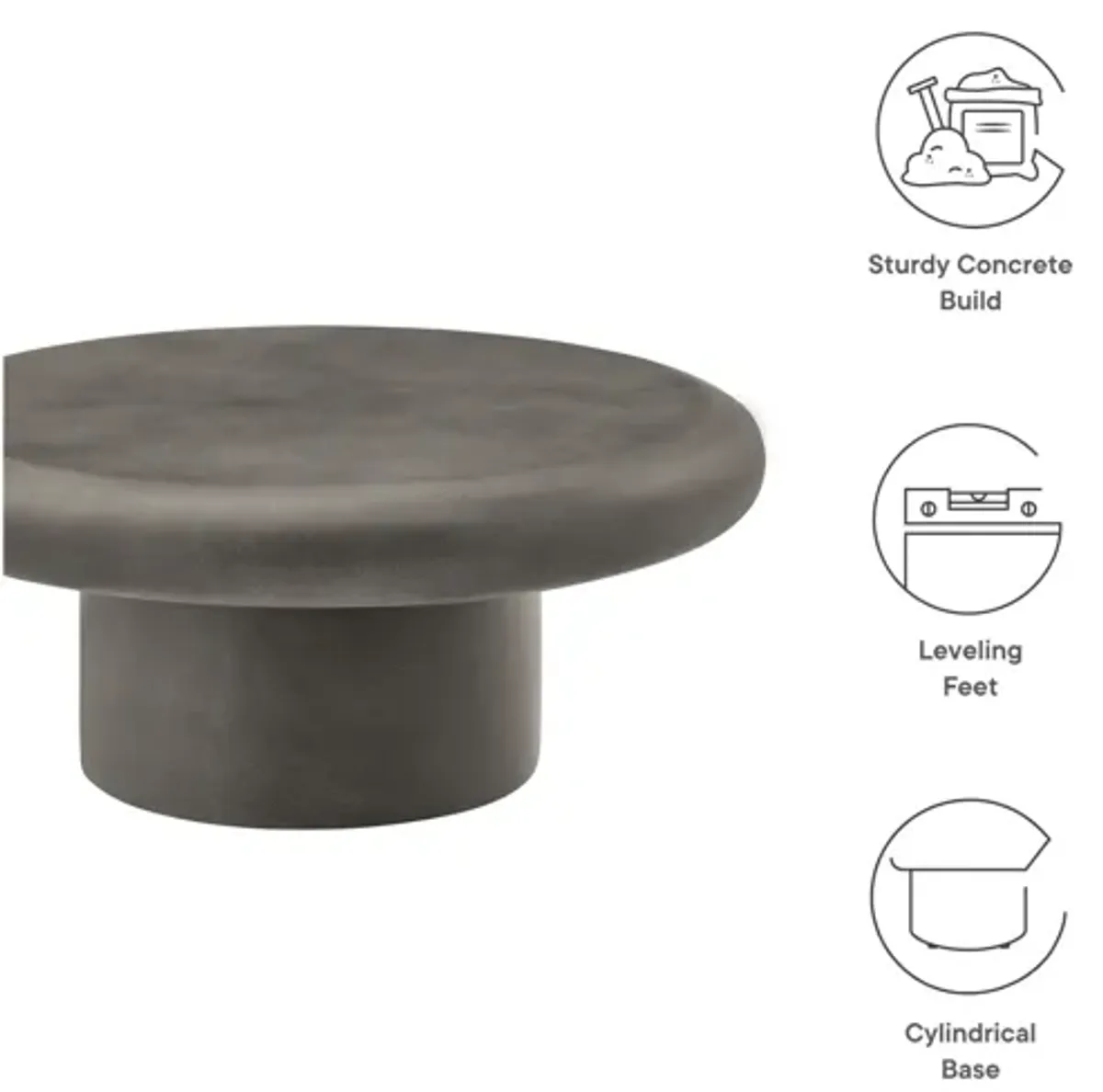 Argos Indoor - Outdoor Patio Concrete Round Coffee Table