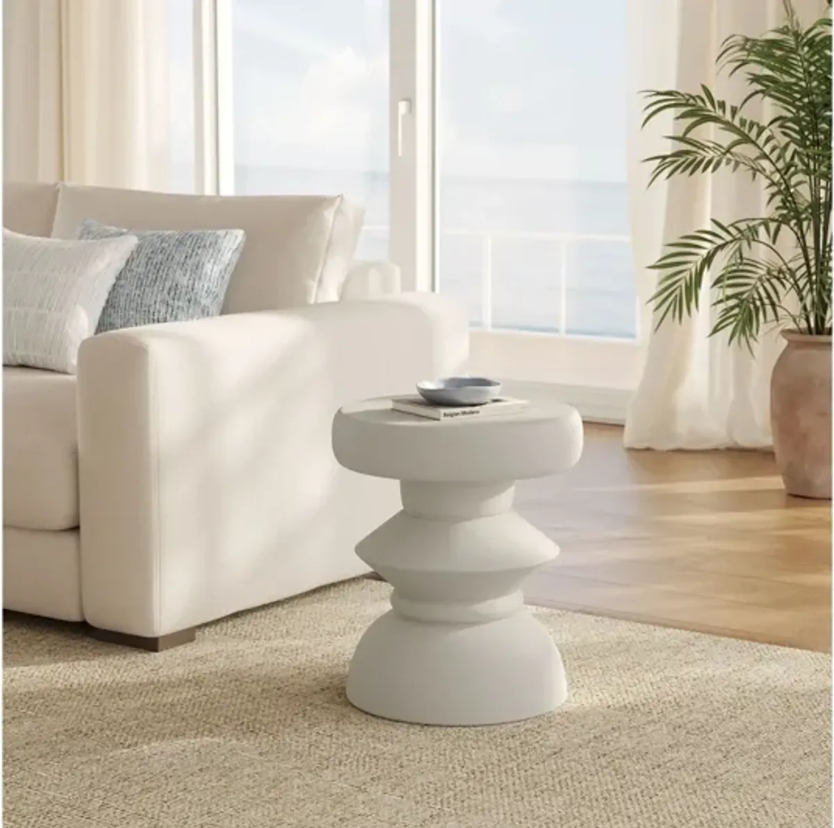 Terza Indoor - Outdoor Patio Concrete Side Table