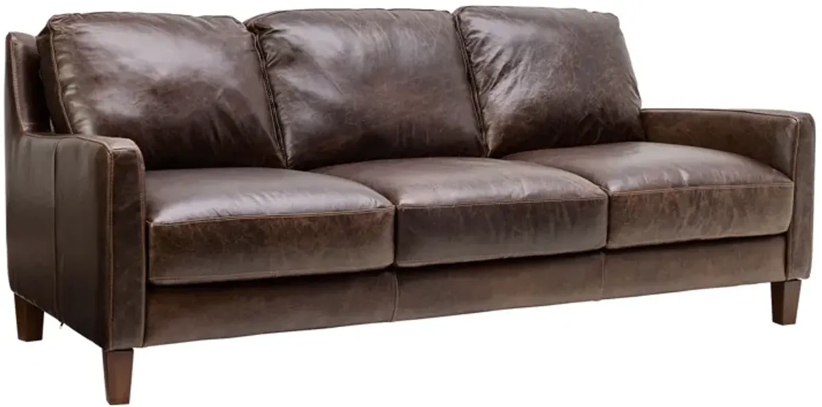 Waco Brown Leather Sofa
