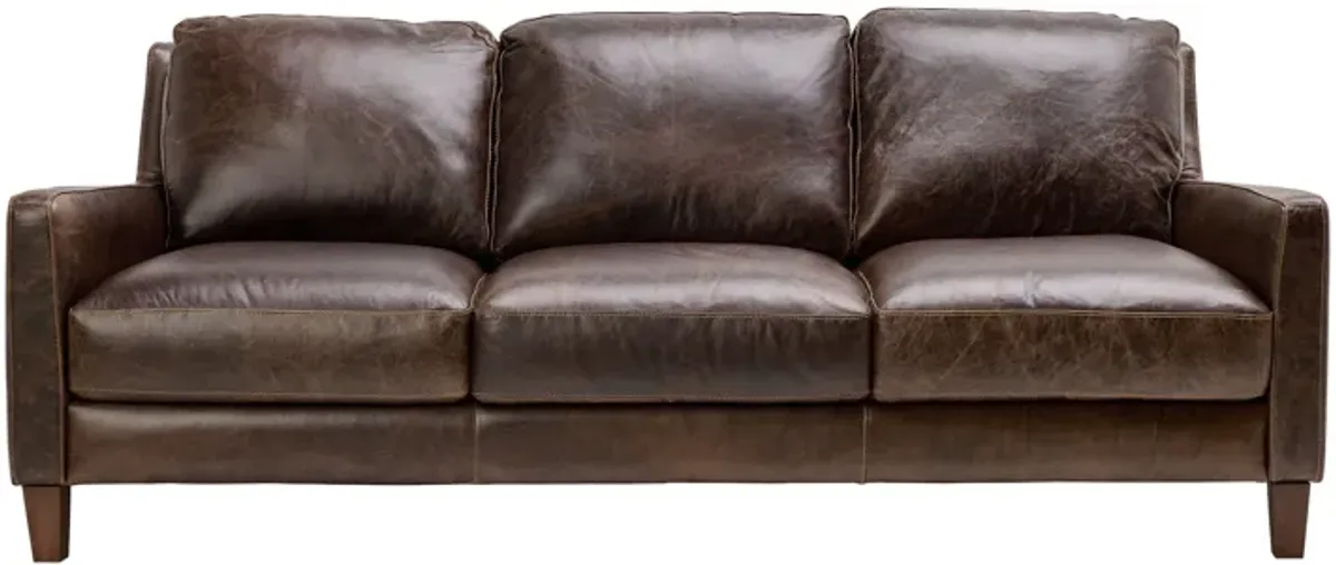 Waco Brown Leather Sofa