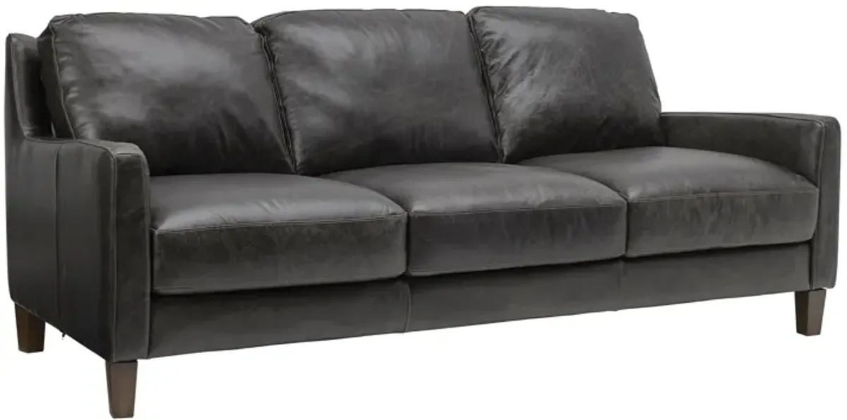 Waco Grey Leather Sofa