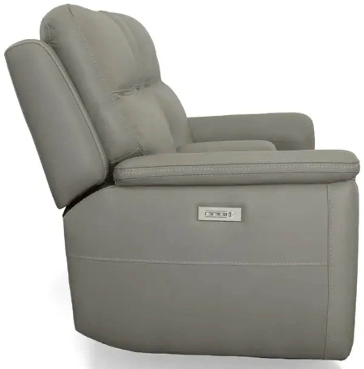 Stephen Grey Leather Triple Power Reclining Console Loveseat