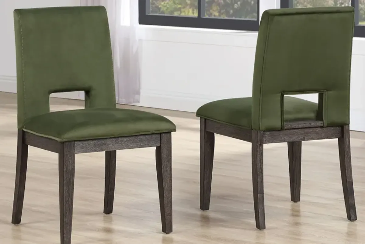 Alexander Extendable Table + 4 Green Chairs