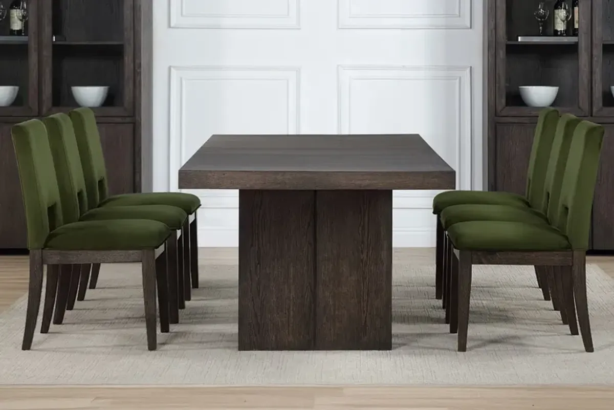 Alexander Extendable Table + 6 Green Chairs