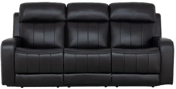 Maverick Black Audio Triple Power Leather Reclining Sofa