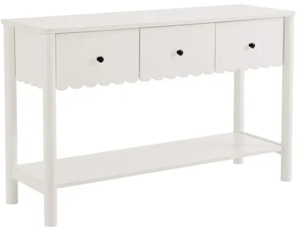 Emmeline 3-Drawer Scalloped Console Table
