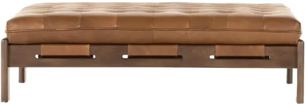 Halston Leather Cocktail Ottoman
