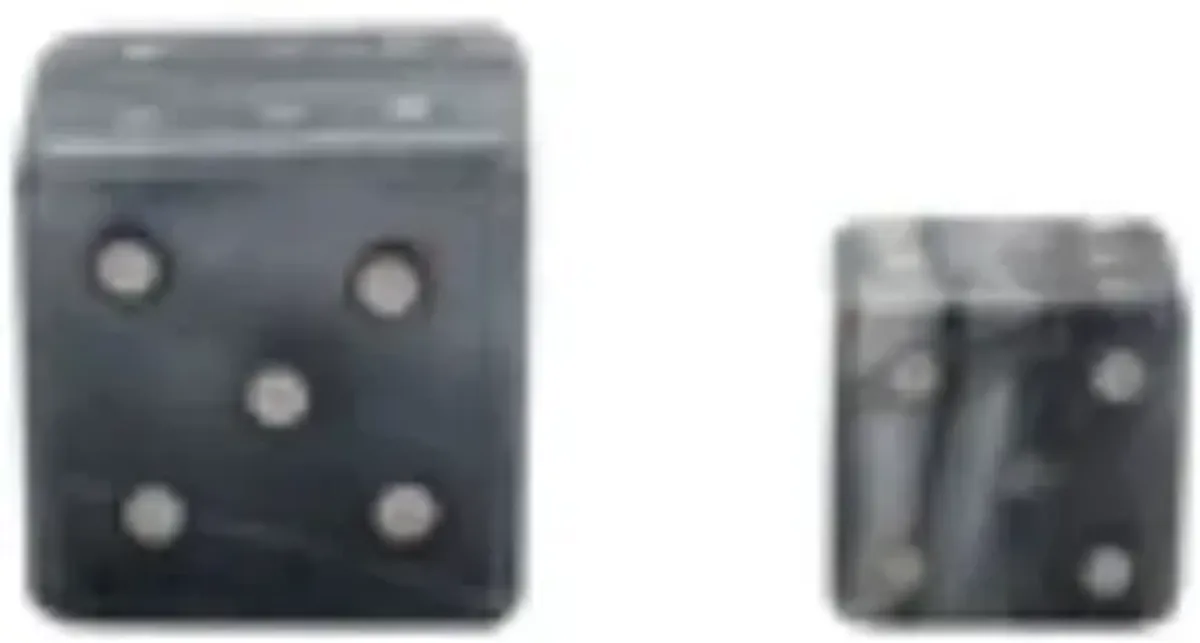 Mistry Grey Marble Dice Set of 2
