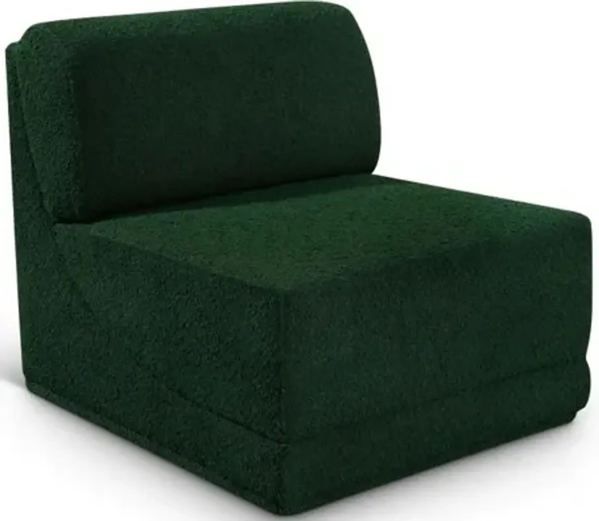 Ollie Boucle Green Armless Corner