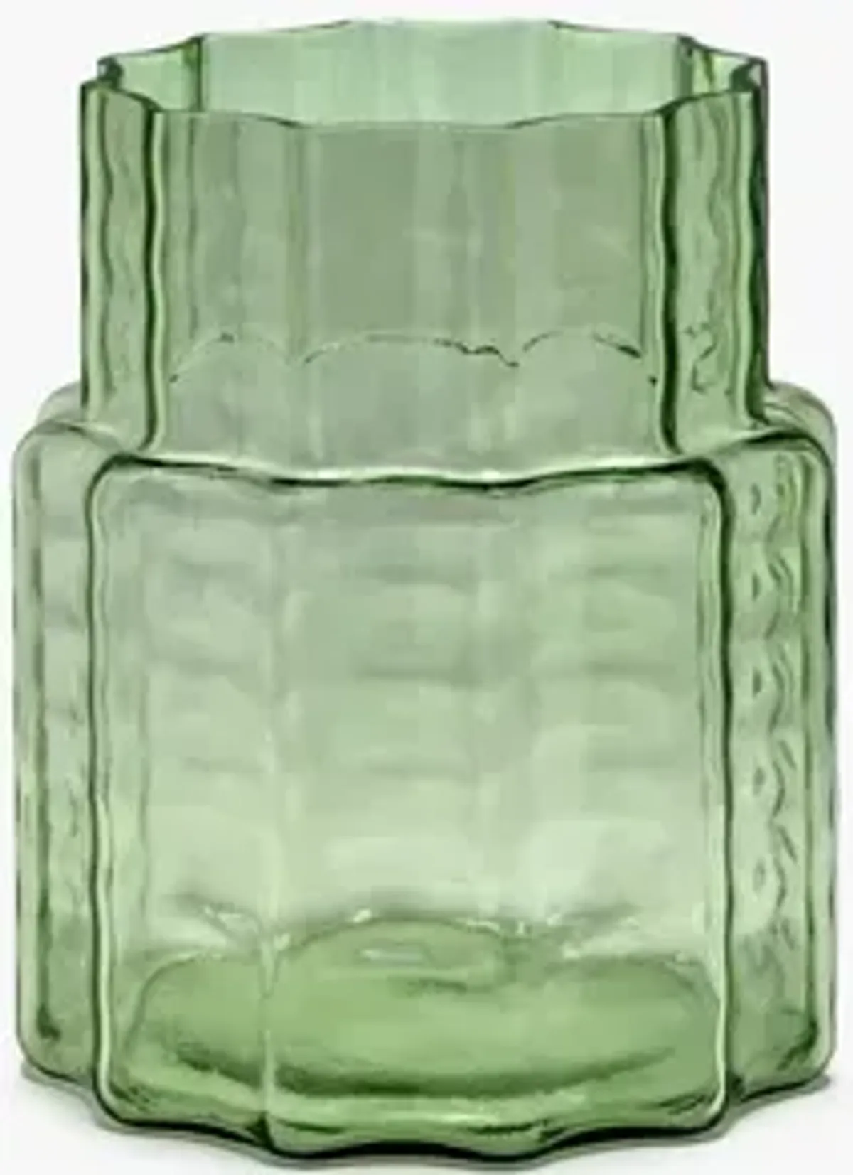 Vase Green Transparent Waves by Ruben Deriemaeker