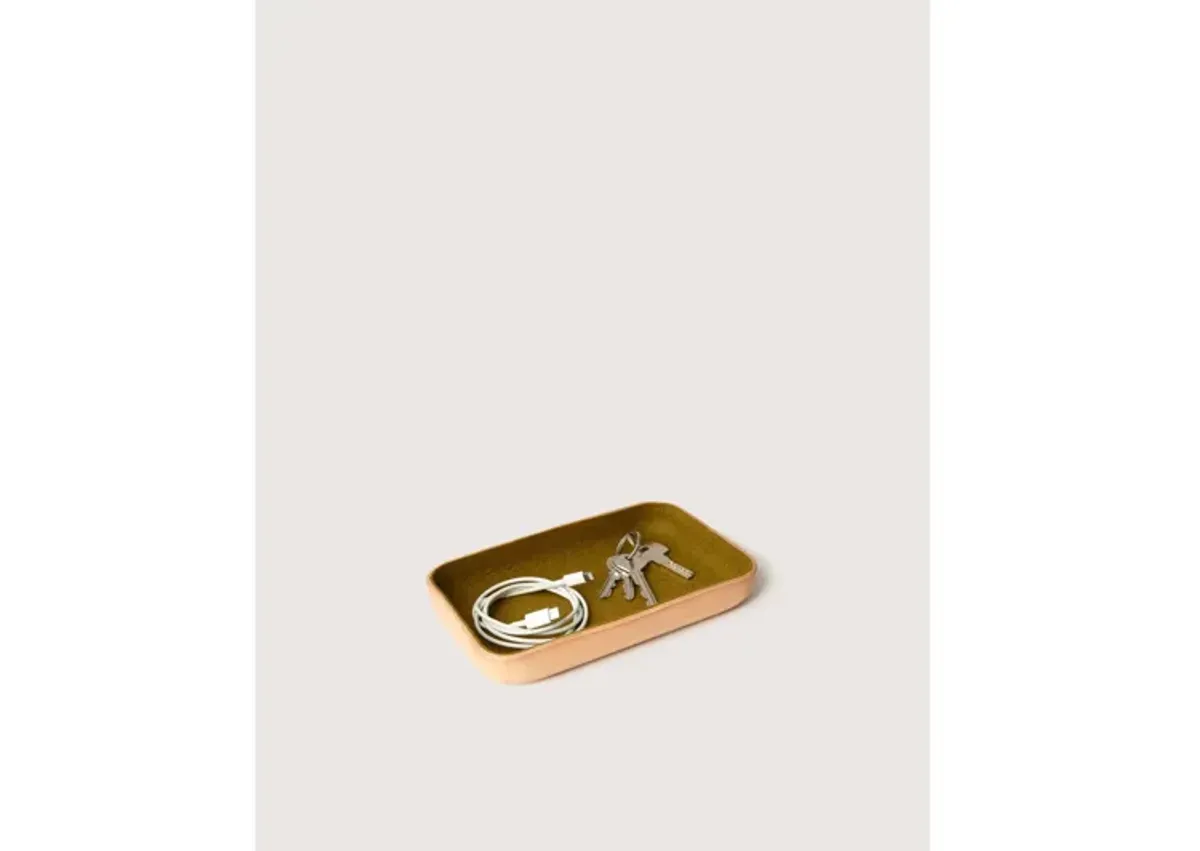 Kawabon Leather/Merino Wool Small Tray - Golden Moss
