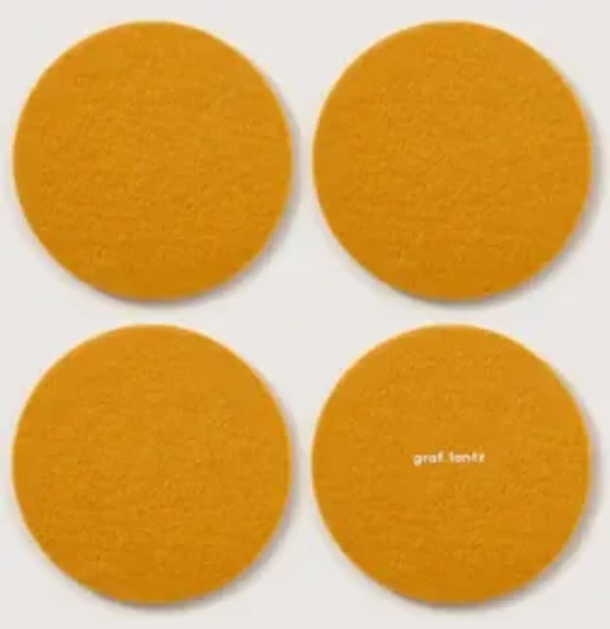 Bierfilzl Merino Turmeric Wool Round Coaster Solid 4 Pack