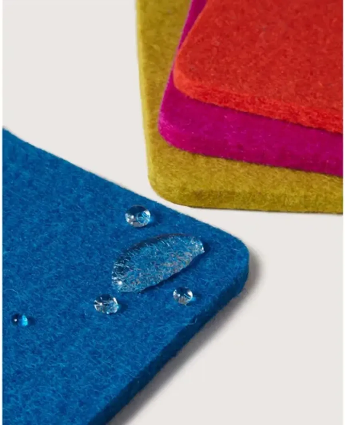 Bierfilzl Merino Electric Wool Square Coaster Multi 4 Pack