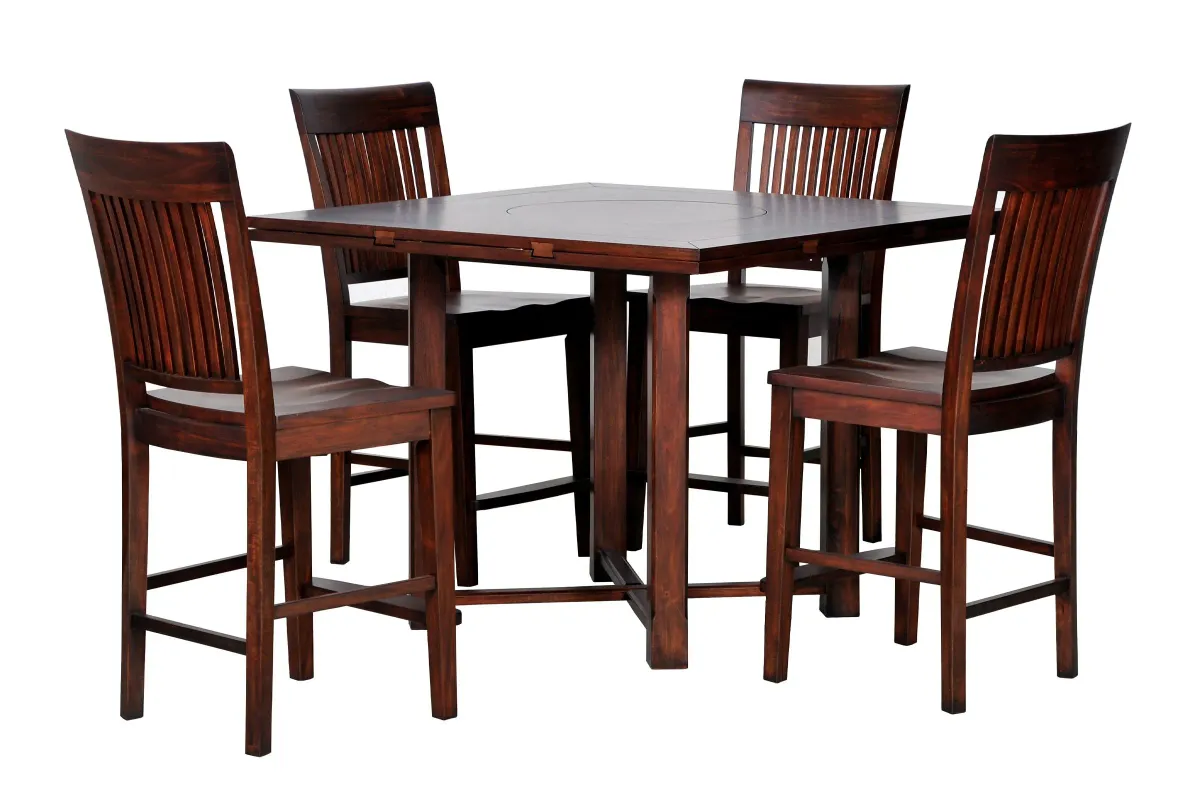 Mahogany Extendable Gathering Table + 6 Stools