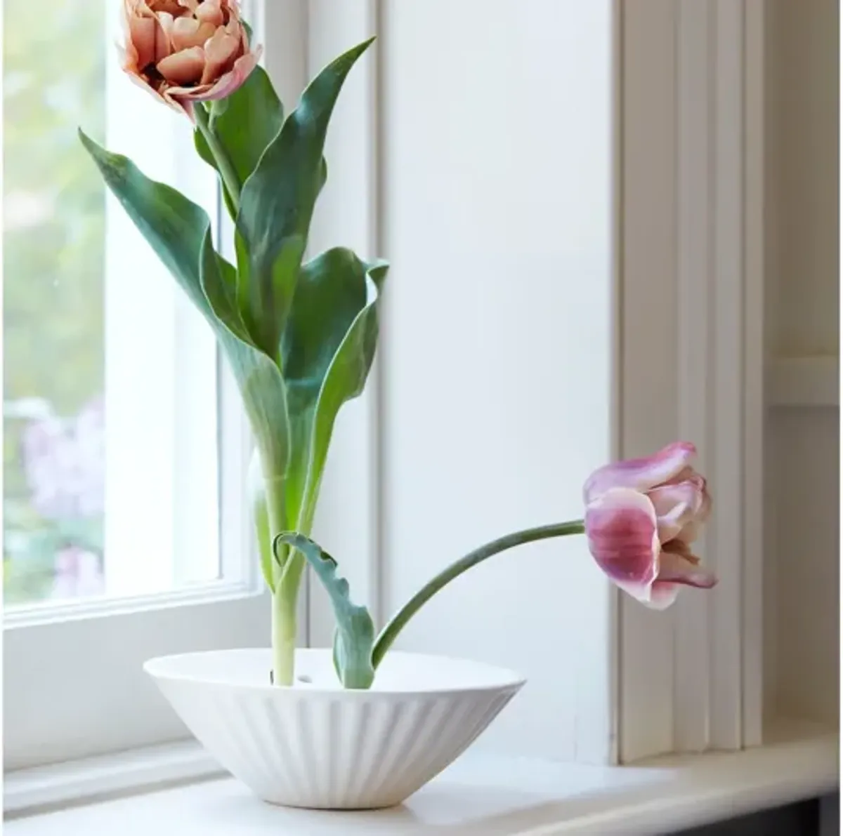 Ceramic Pleated Flower Vase
