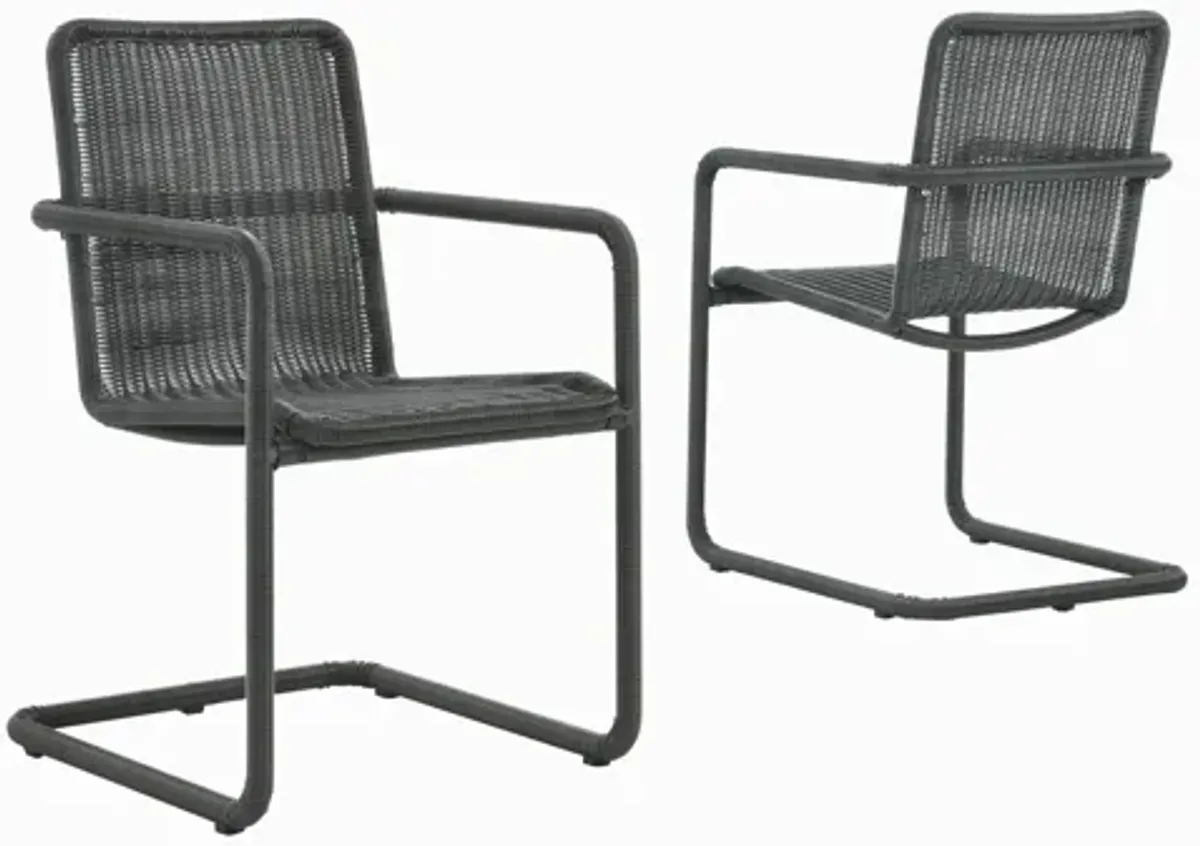 Abacus Outdoor Patio Wicker Dining Chairs Set of 2