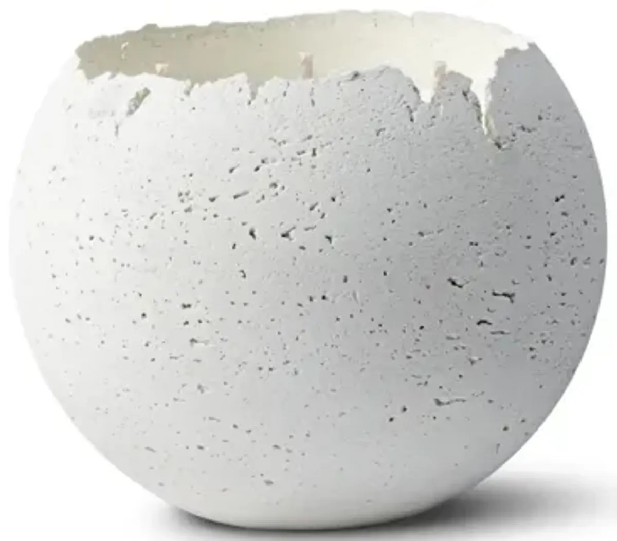 Large White Orbis Concrete Candle
