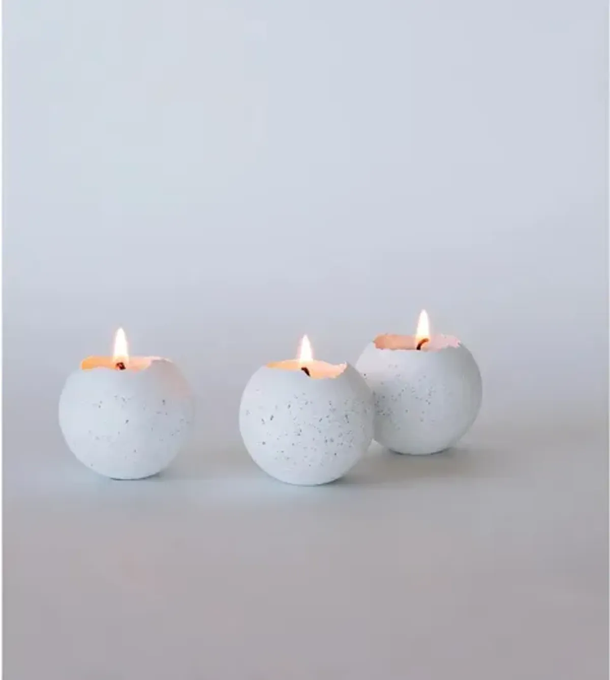 Small Orbis Concrete White Tealights- Set of 3