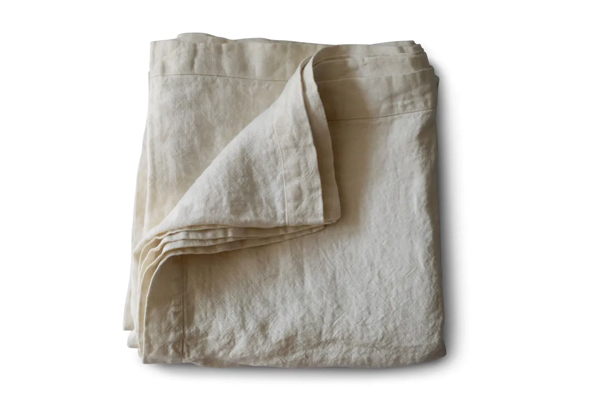 Linen Bed White Blanket - King