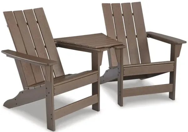 Emmeline 2 Adirondack Chairs with Tete-A-Tete Table Connector