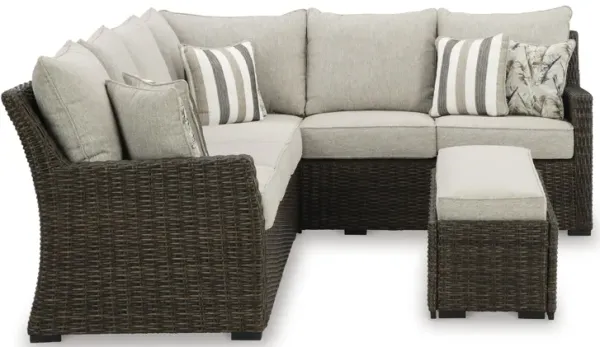 Brook Ranch Outdoor Sofa Sectional/Bench with Cushion (Set of 3)