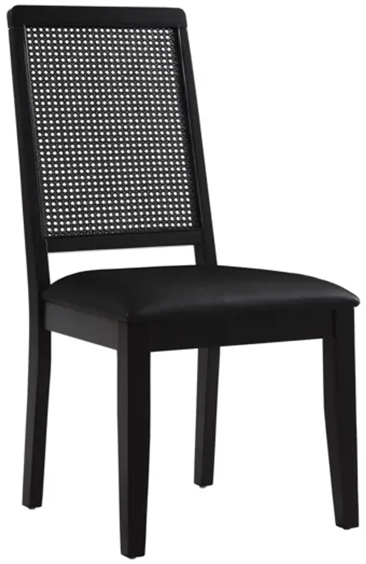 Arlo Vegan Leather Upholstered Faux Rattan and Wood Dining Side Chairs