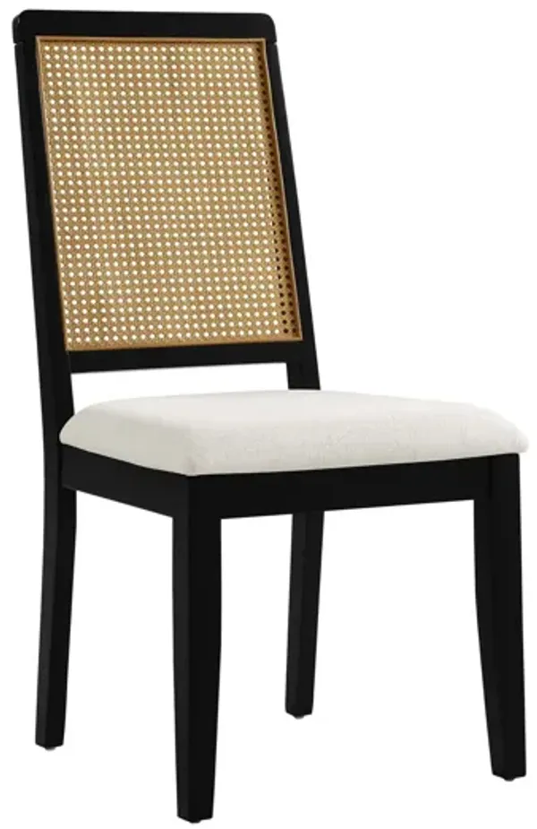 Arlo Faux Rattan and Wood Dining Side Chairs Set of 2 by Modway