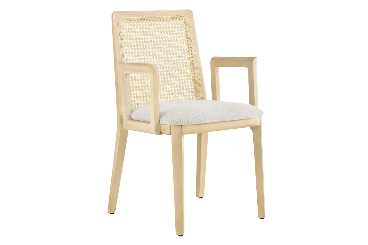 Monarch Wood and Rattan Dining Armchair by Modway