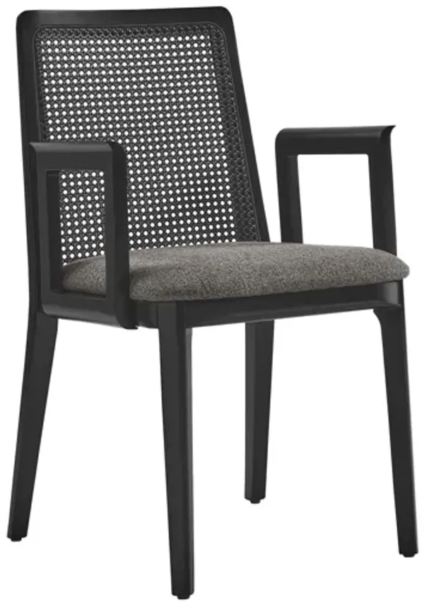 Monarch Wood and Rattan Dining Armchair by Modway