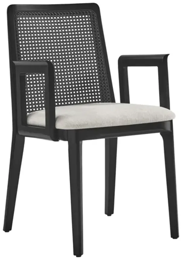 Monarch Wood and Rattan Dining Armchair by Modway