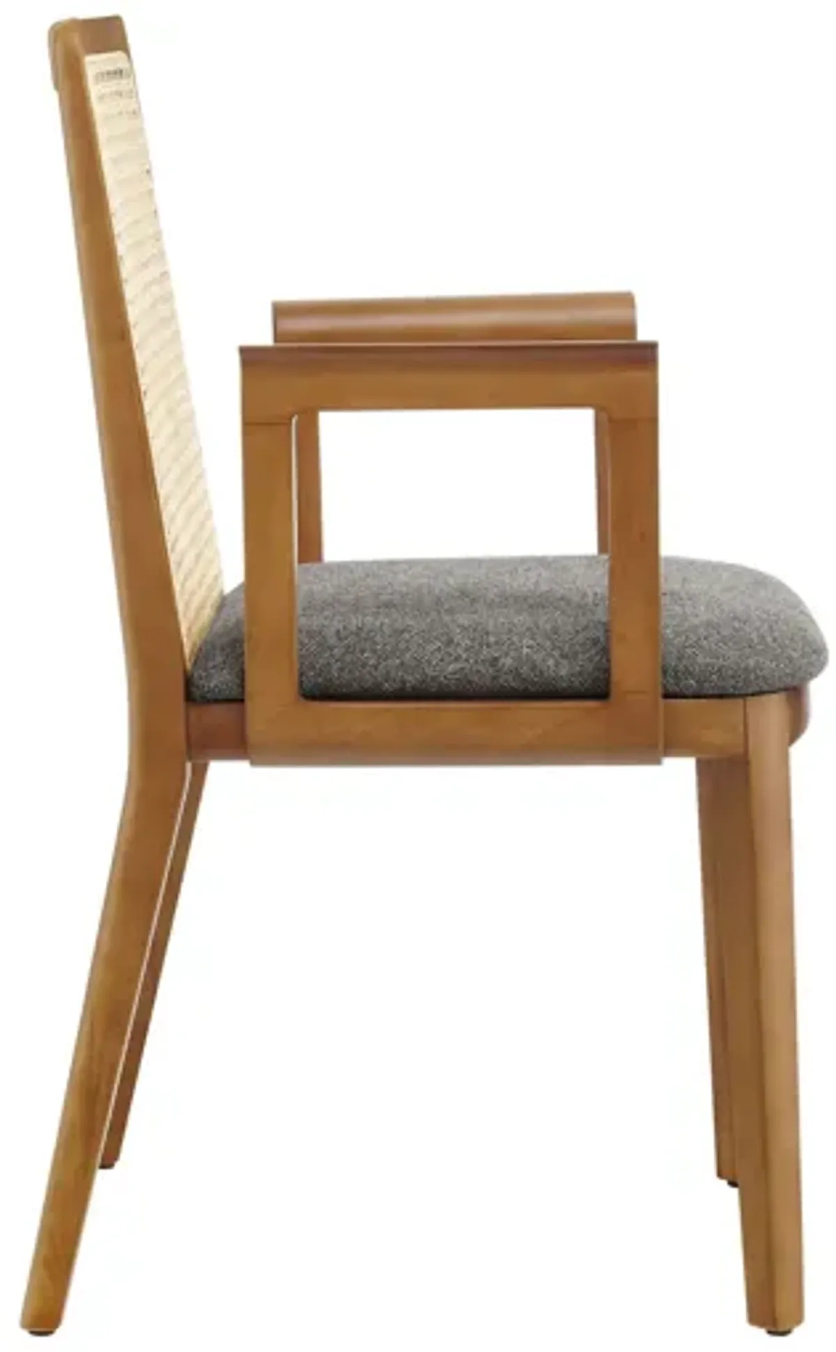 Monarch Wood and Rattan Dining Armchair by Modway