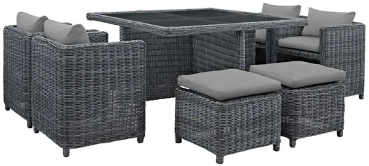 Summon 9 Piece Outdoor Patio Sunbrella Dining Set