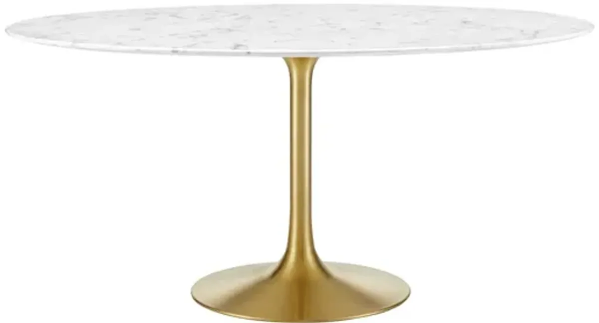 Lippa 60" Round Faux Marble Dining Table