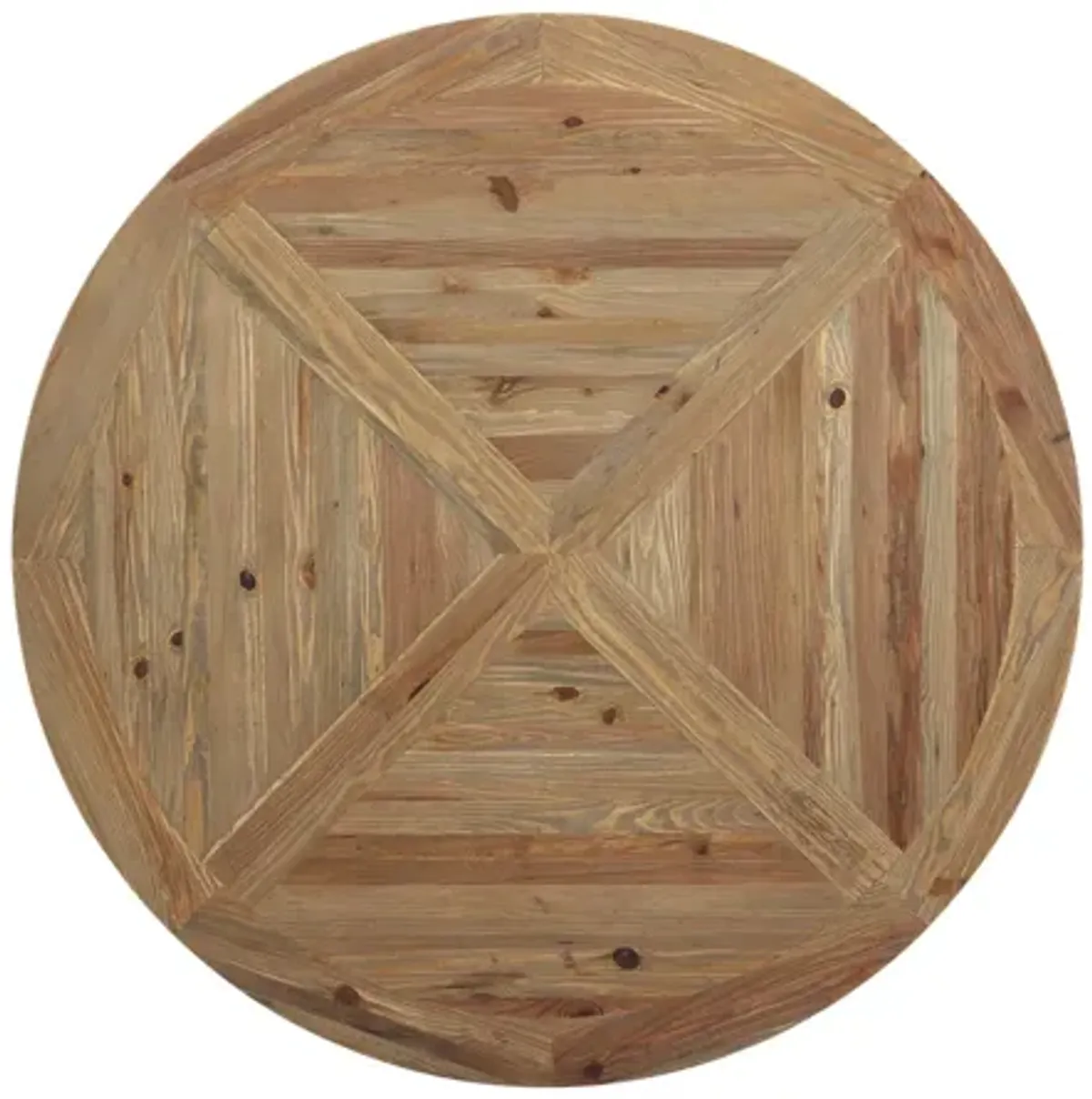 Column 59" Round Pine Wood Dining Table
