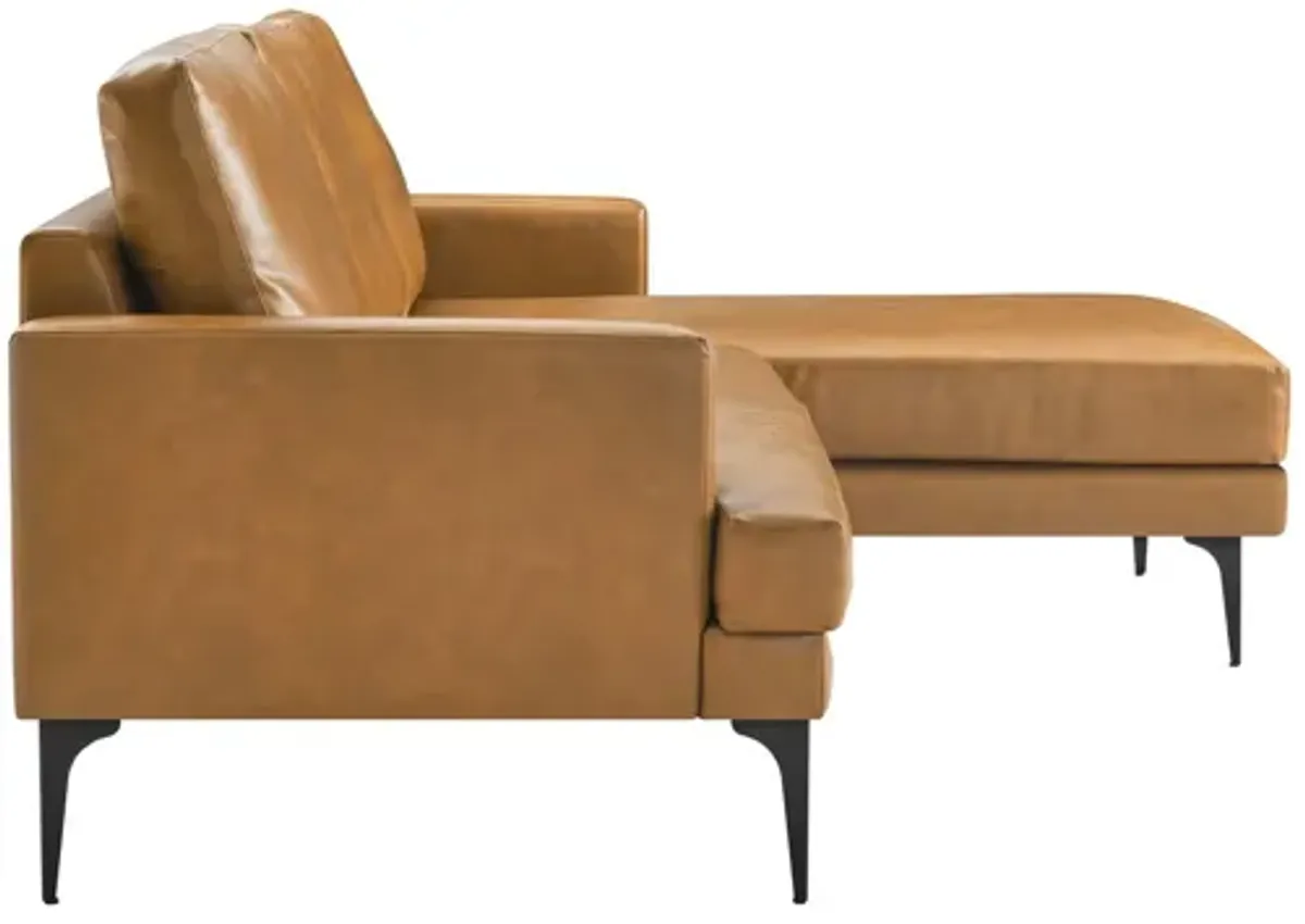 Evermore Right-Facing Vegan Leather Sectional Sofa