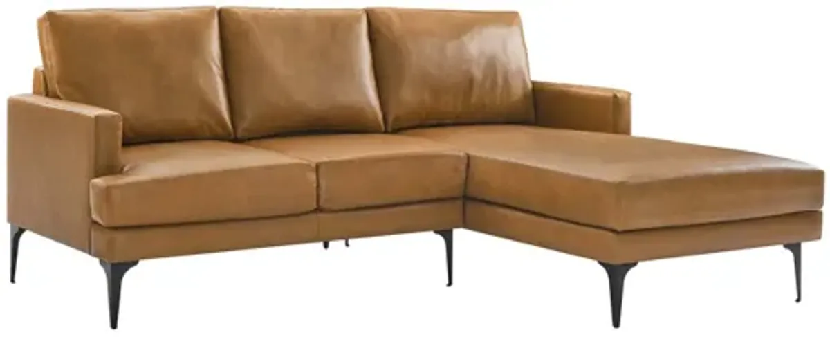 Evermore Right-Facing Vegan Leather Sectional Sofa