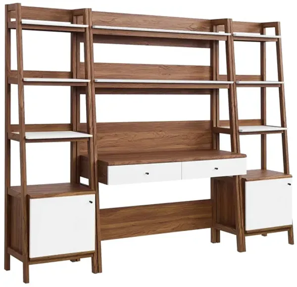 Bixby 3-Piece Wood Office Desk and Bookshelf