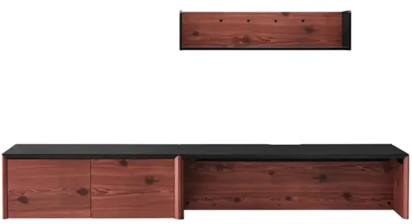 Kinetic 49" Wall-Mount Office Desk With Cabinet and Shelf