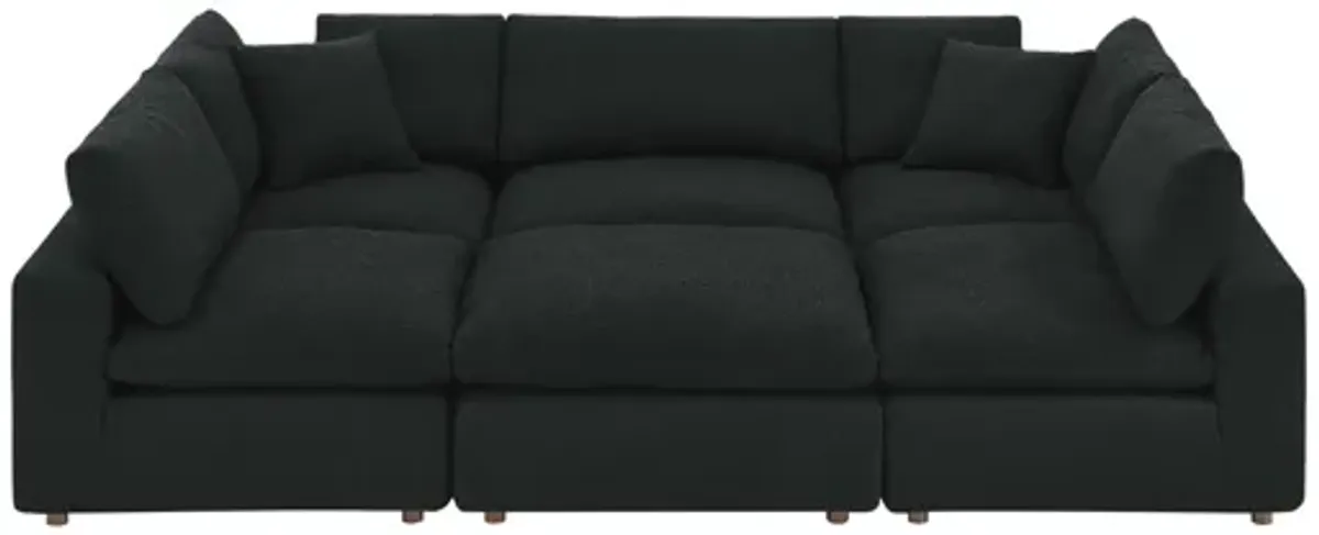 Commix 6-Piece Down Filled Overstuffed Boucle Fabric Sectional Sofa