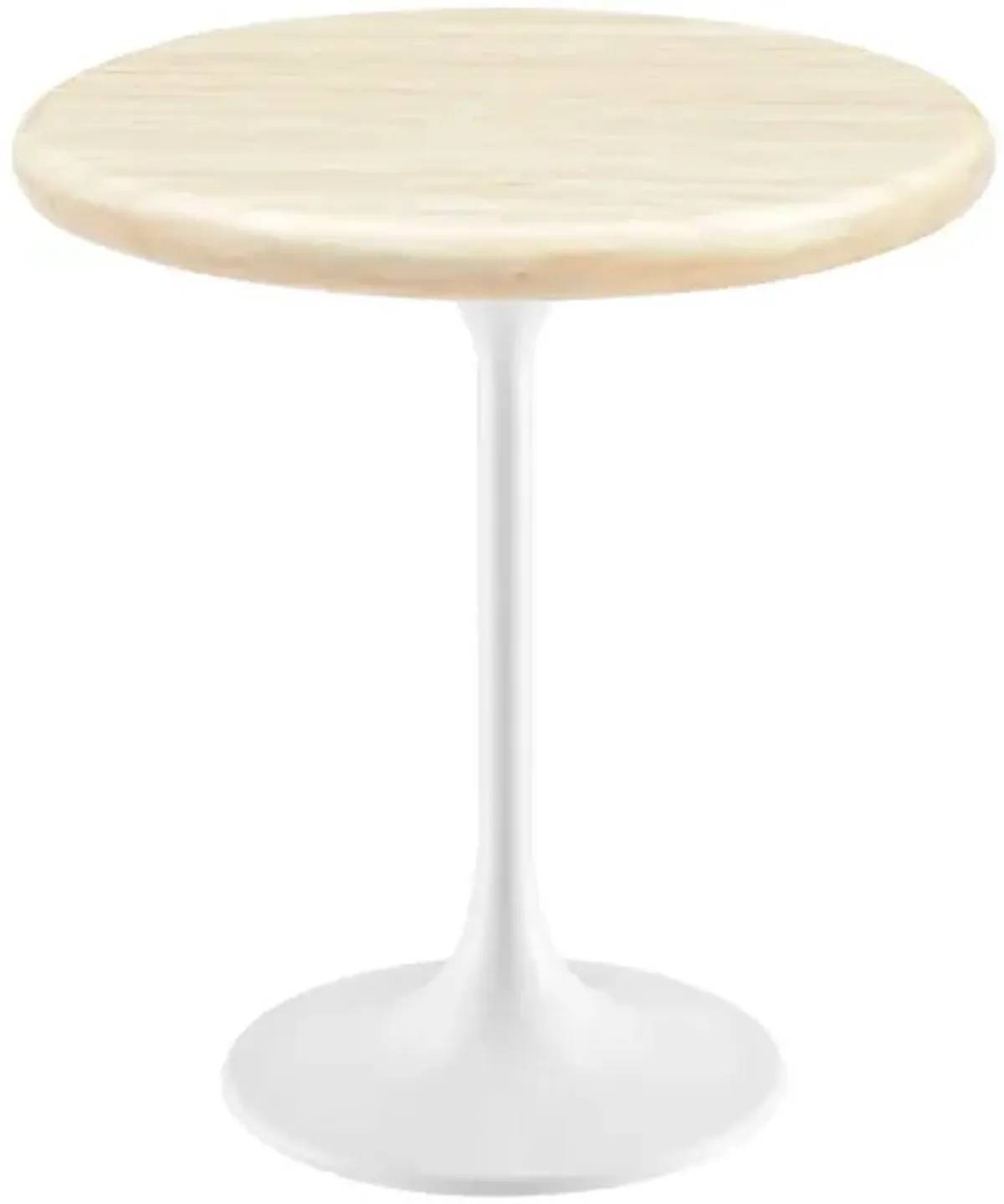Lippa 20" Round Faux Travertine Side Table