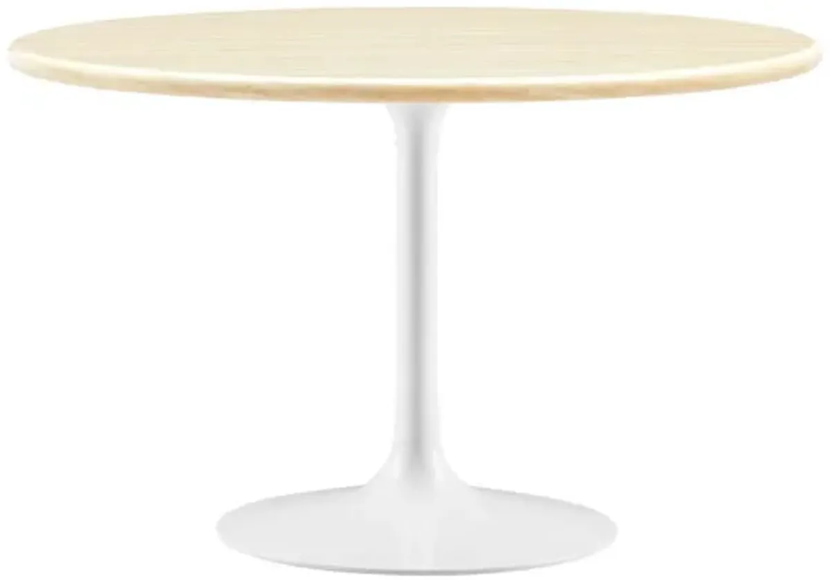 Lippa 48" Round Faux Travertine Dining Table